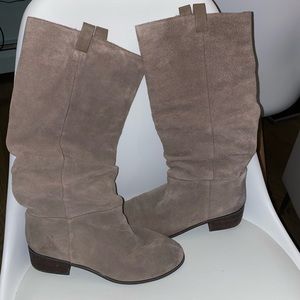 Beige Suede Leather Boots